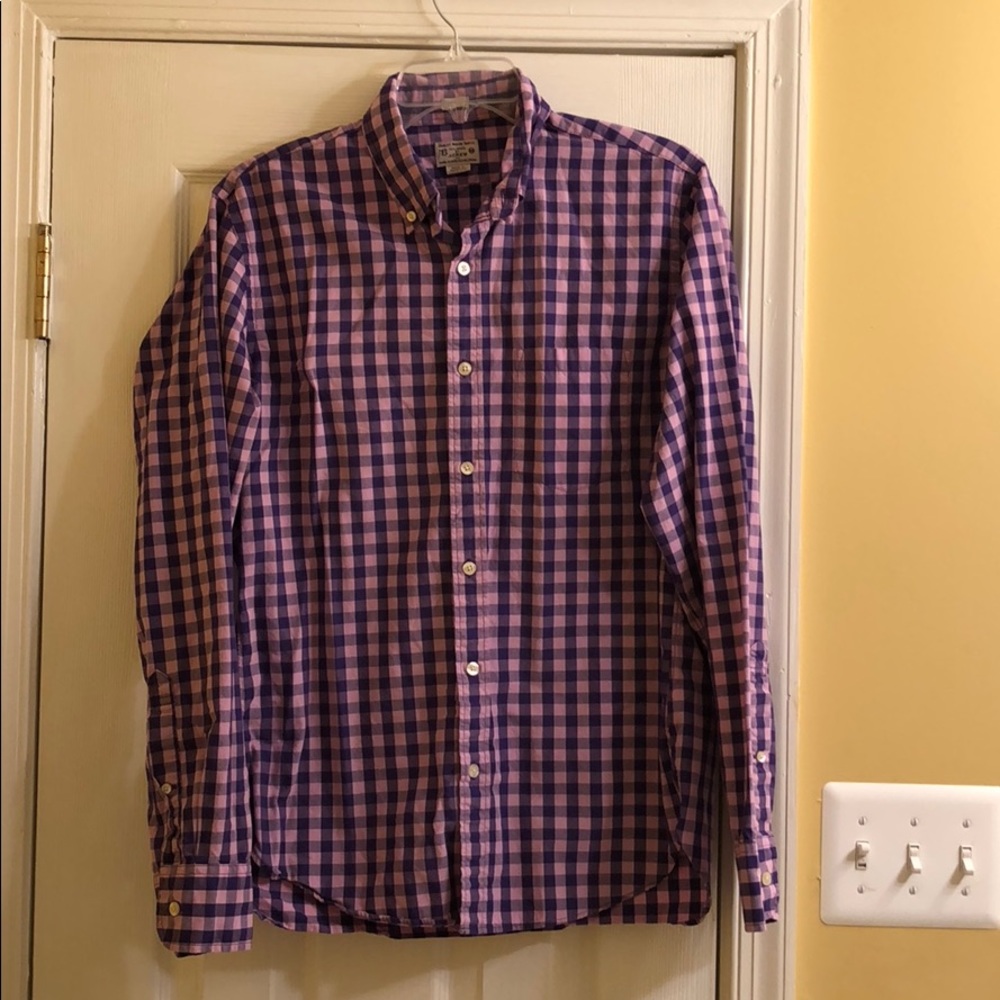 J. Crew slim fit Purple Check Button-Down Shirt - Picture 2 of 5